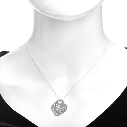 Tiffany Sterling Silver Mom Heart Tag Key Pendant Necklace 2 of 4