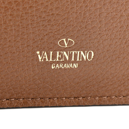 Valentino Garavani Pebbled Calfskin T.B.C. Braided Strap Clutch Brown 5 of 9