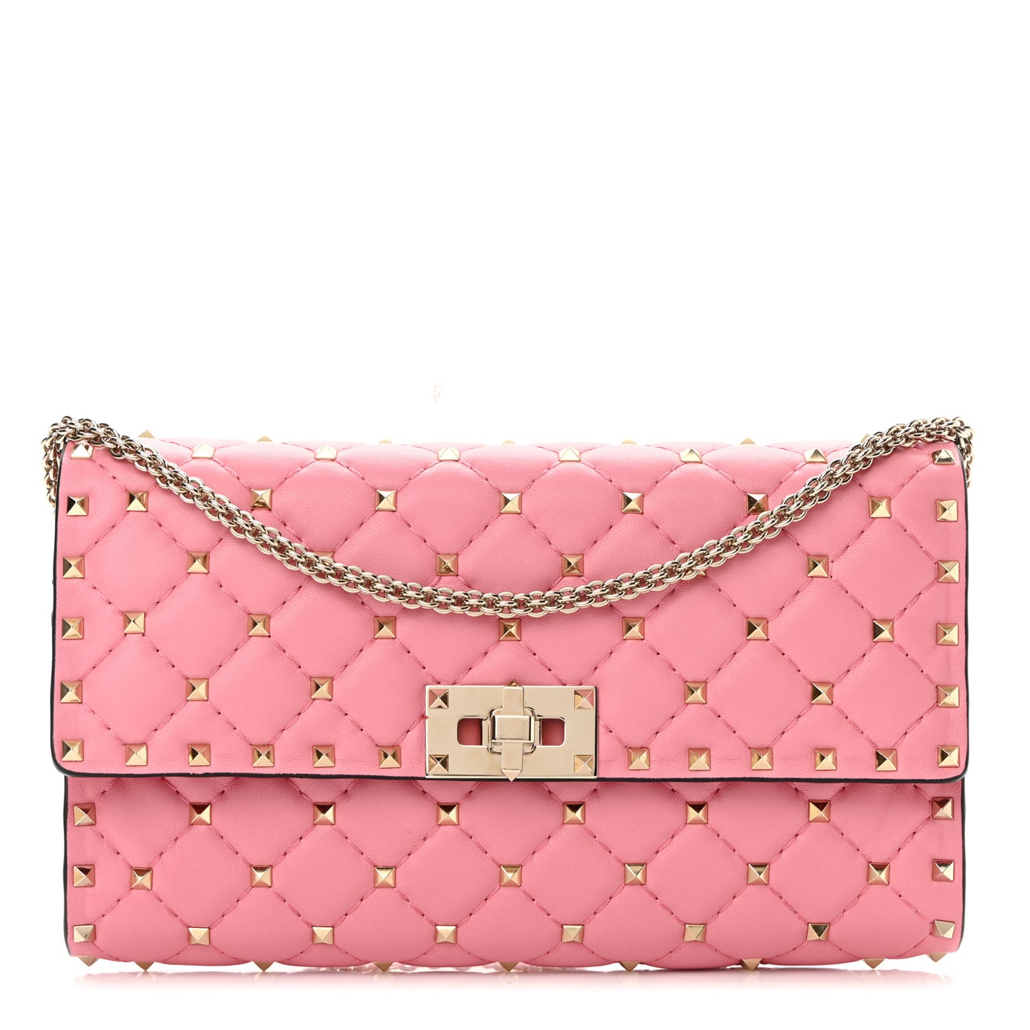Nappa Rockstud Spike Wallet On Chain Paradise Rose