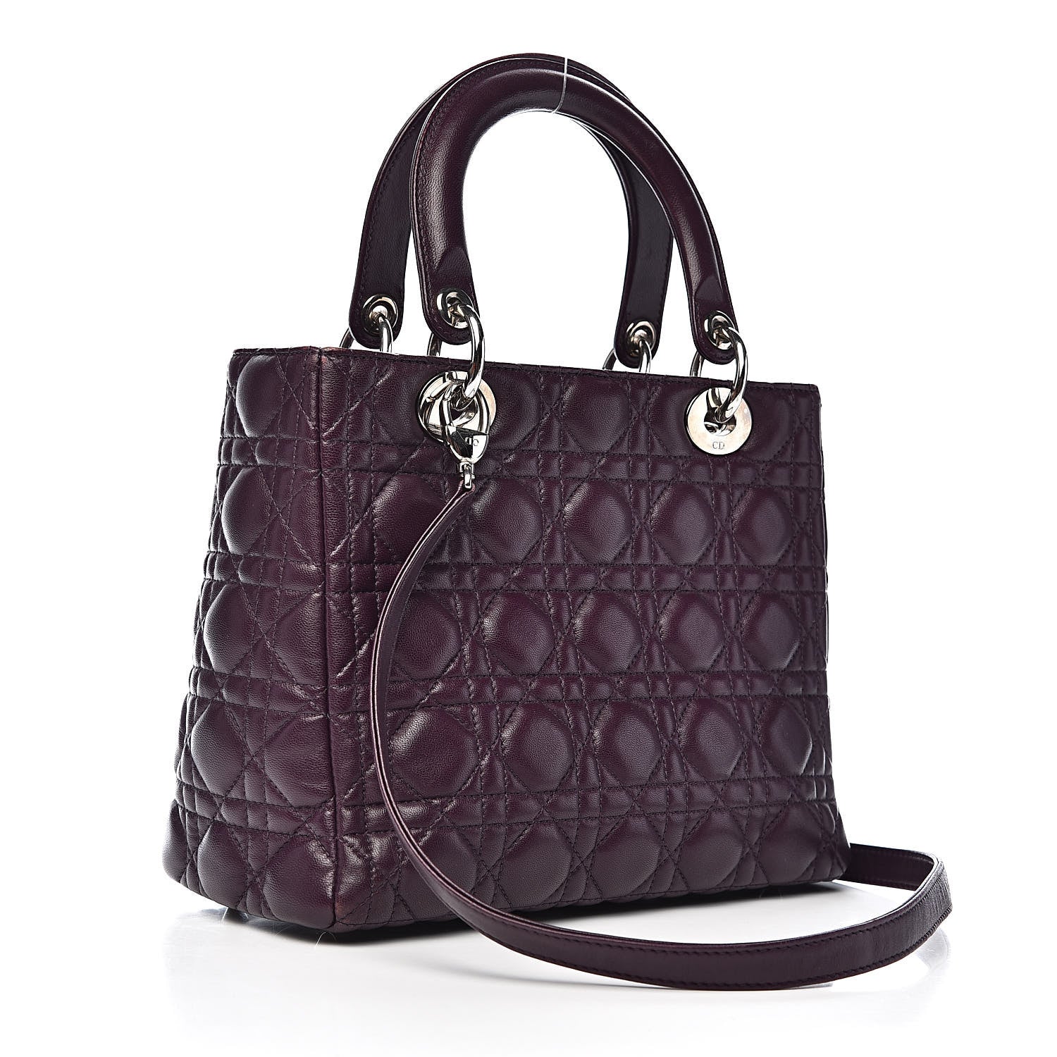 Christian Dior Lambskin Cannage Medium Lady Dior Purple 3 of 11