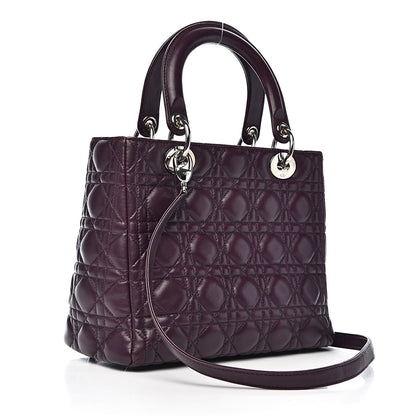 Christian Dior Lambskin Cannage Medium Lady Dior Purple 3 of 11