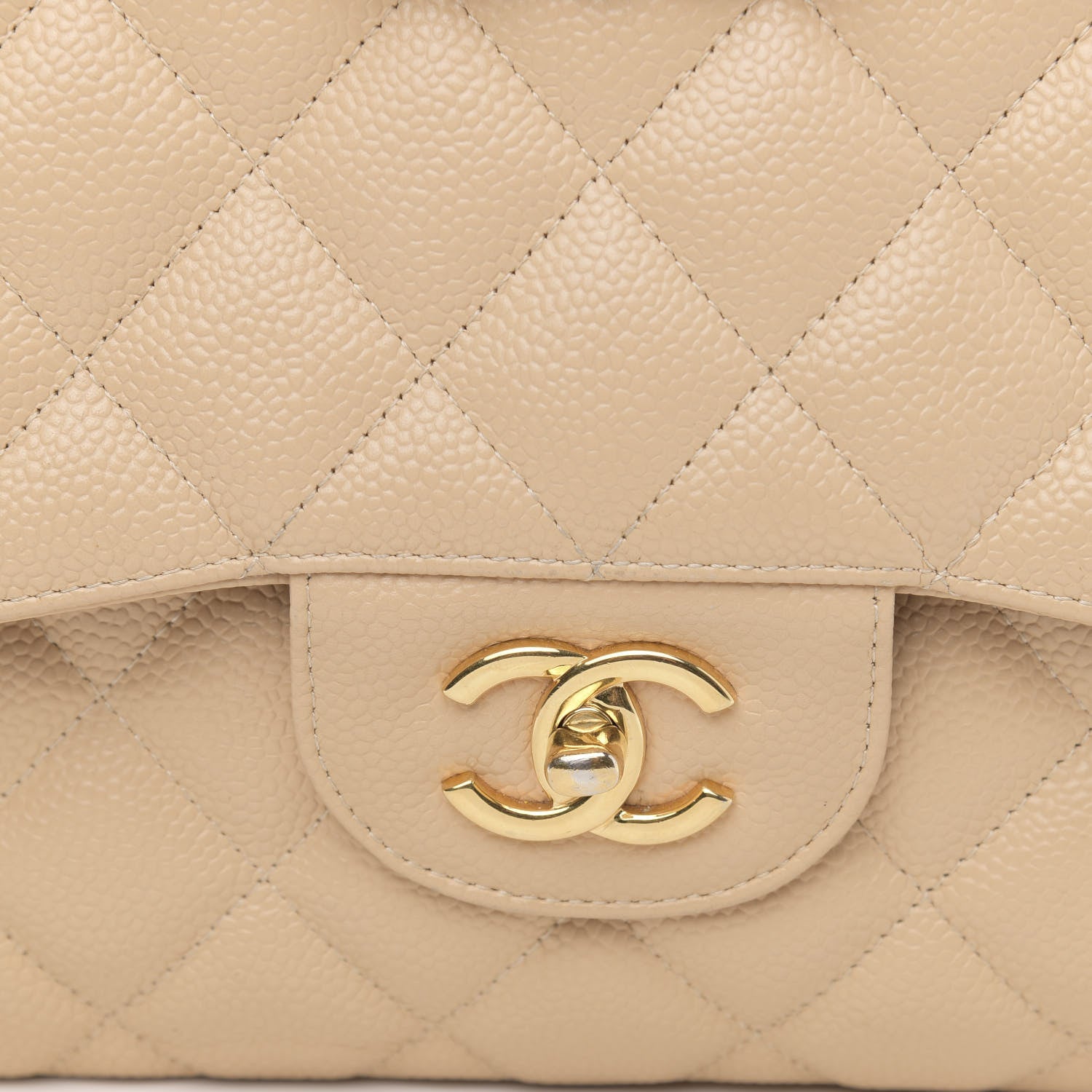 Chanel Caviar Quilted Jumbo Double Flap Light Beige 9 of 16