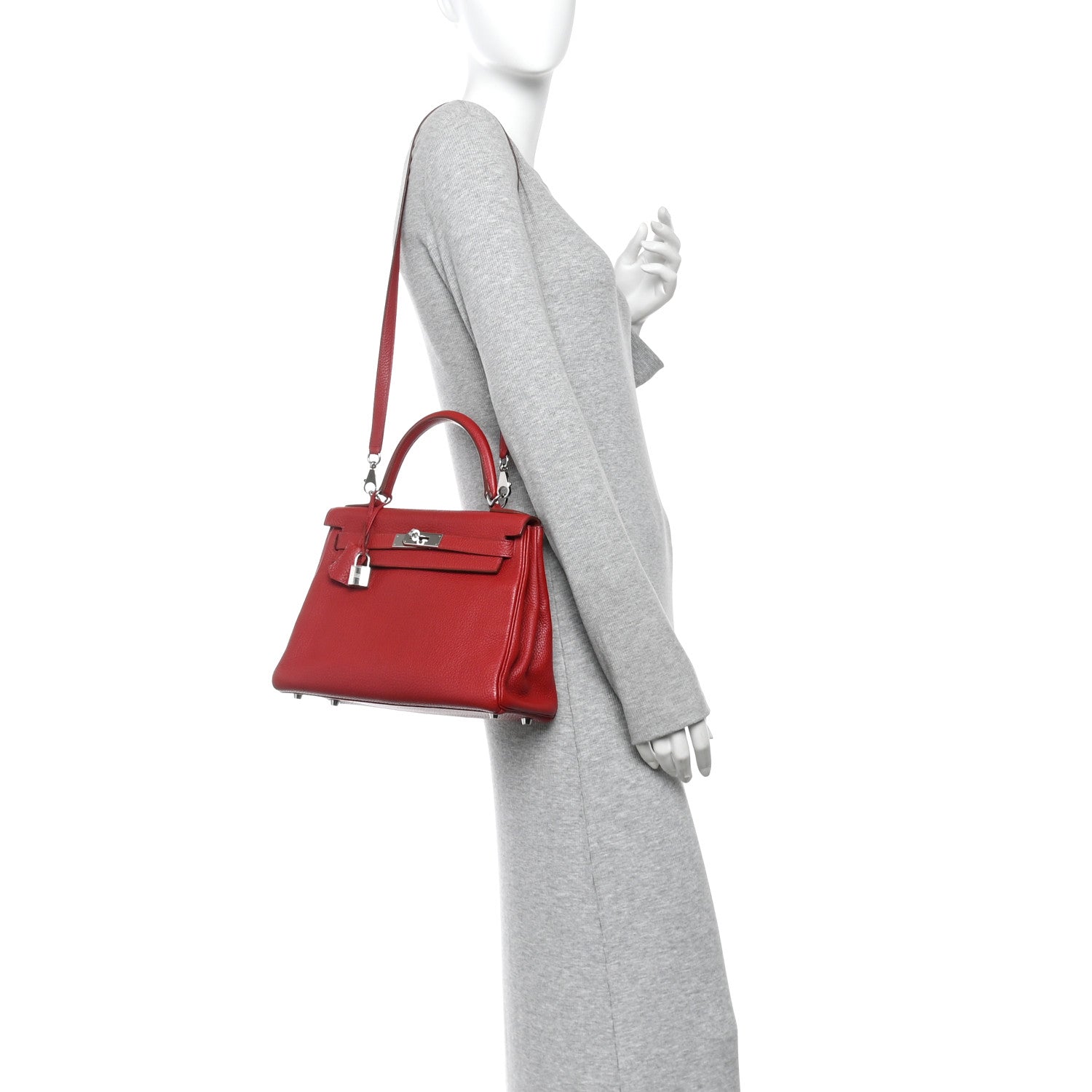 Hermes Taurillon Clemence Kelly Retourne 28 Rouge Garance 2 of 10