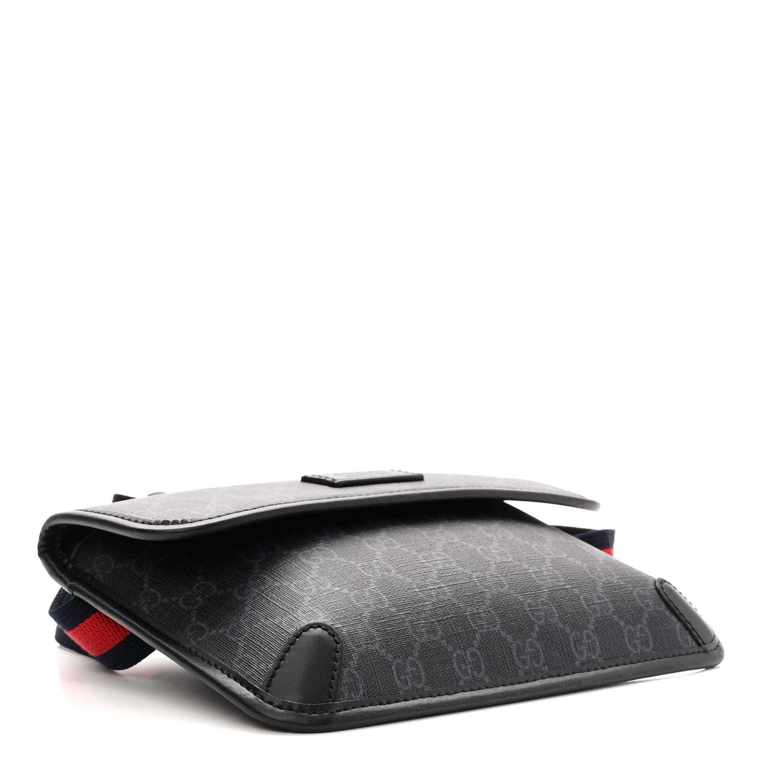 Gucci GG Supreme Monogram Web Slim Belt Bag Black Grey 4 of 10