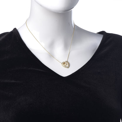 Tiffany 18K Yellow Gold Diamond .51ct Heart Station Pendant Necklace 2 of 6