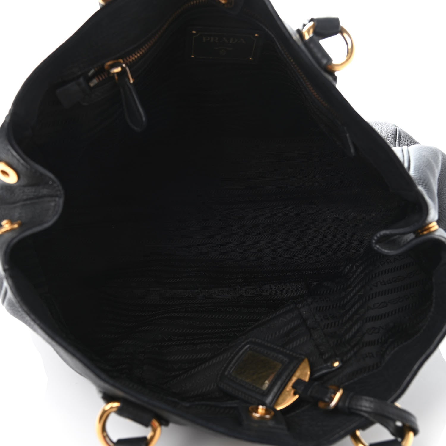 Prada Vitello Daino Tote Black 4 of 4