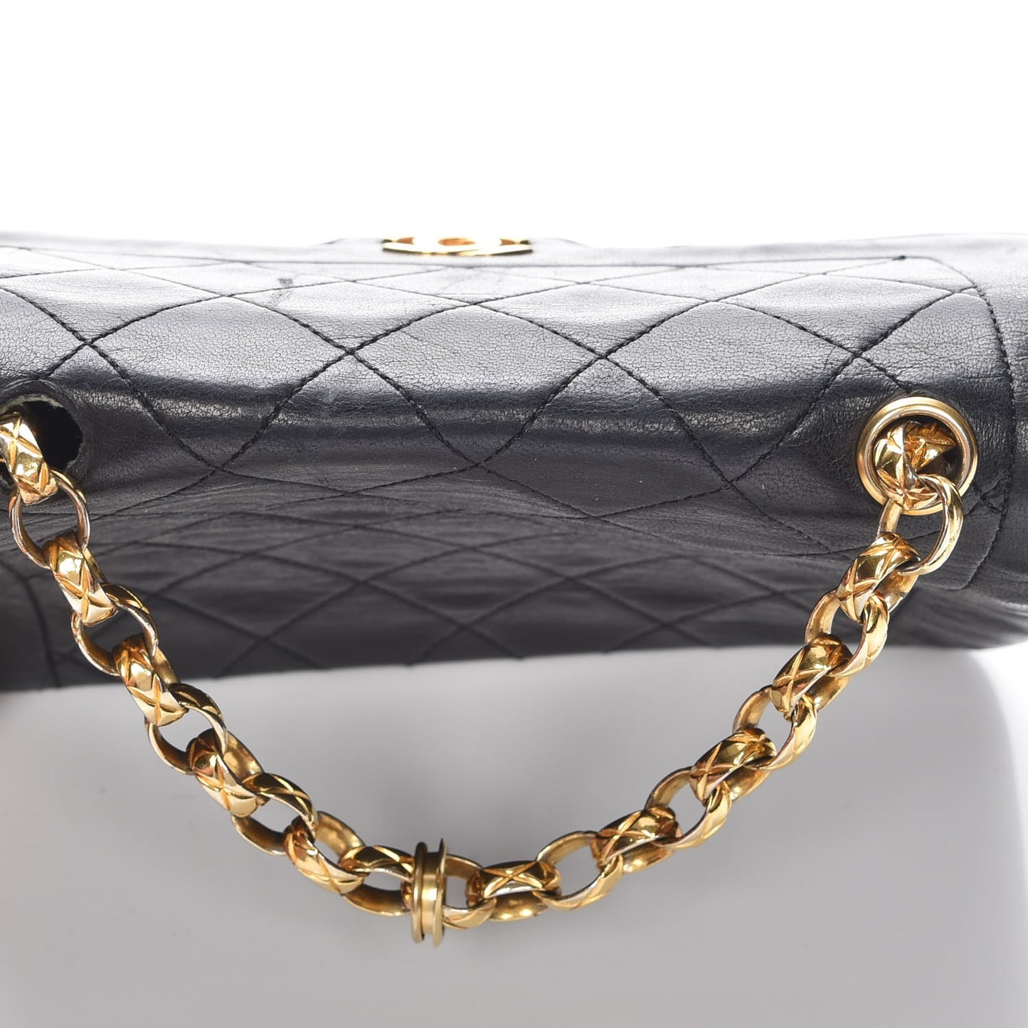 Lambskin Quilted Small Single Flap Black