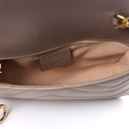Gucci Calfskin Matelasse Super Mini GG Marmont Shoulder Bag Porcelain Rose 4 of 8
