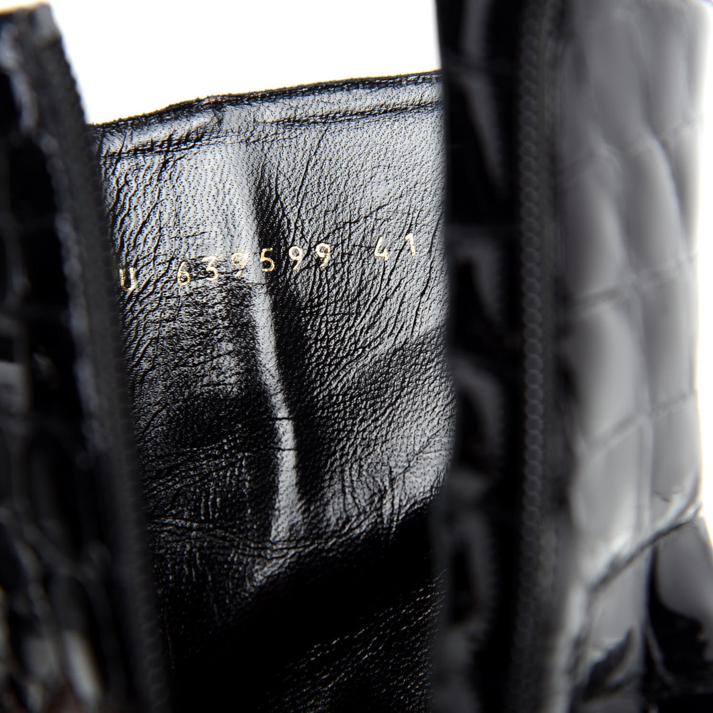 Alligator Embossed Patent Calfskin Opyum 110 Ankle Boots 41 Black