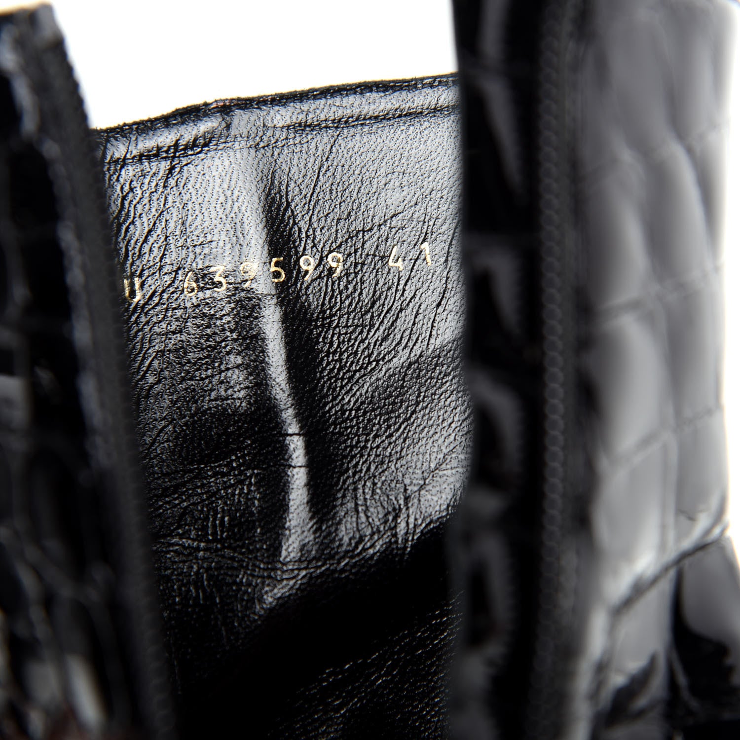 Saint Laurent Alligator Embossed Patent Calfskin Opyum 110 Ankle Boots 41 Black 10 of 11