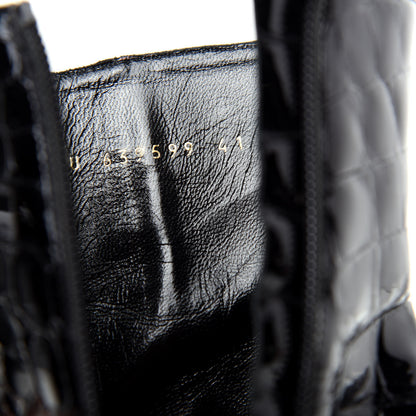 Saint Laurent Alligator Embossed Patent Calfskin Opyum 110 Ankle Boots 41 Black 10 of 11