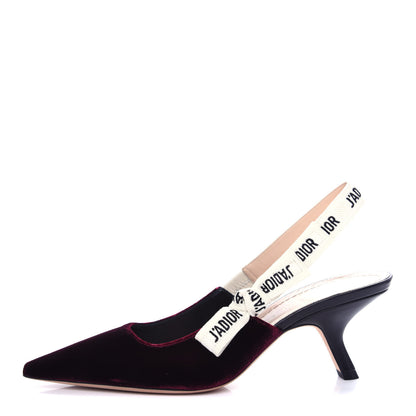 Christian Dior Velvet Ribbon J'Adior Slingback 65mm Pumps 38.5 Deep Amaranth 1 of 11