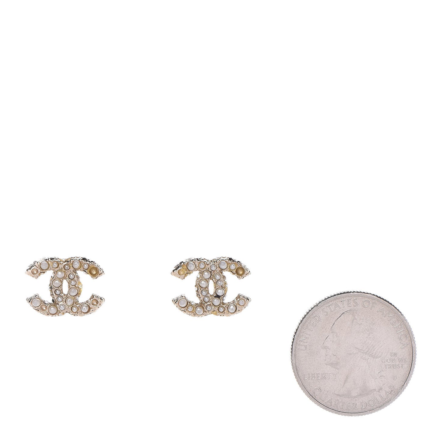 Pearl CC Earrings Light Gold