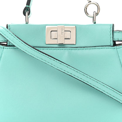 Fendi Shiny Nappa Micro Peekaboo Iconic Satchel Turchese Egiz 8 of 10