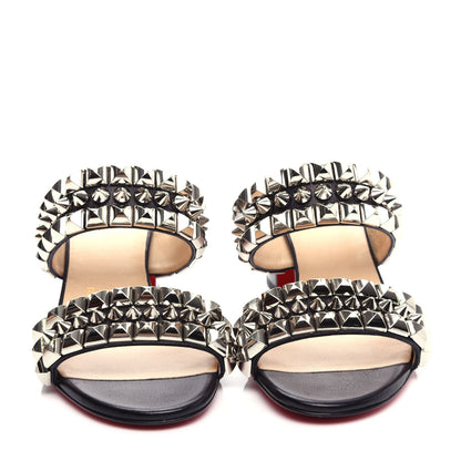 Christian Louboutin Calfskin Studded Tina Goes Mad 55 Slide Sandals 36 Black 2 of 10