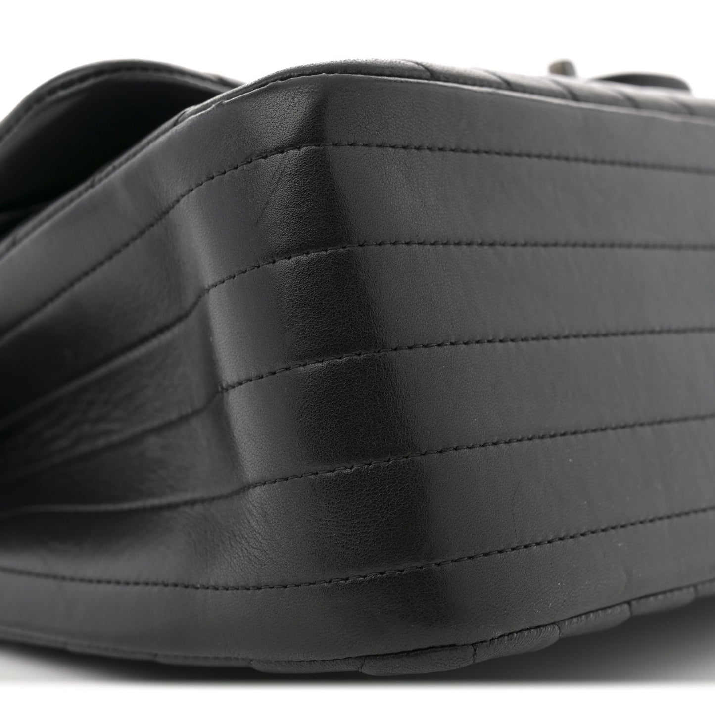 Lambskin Chevron Quilted Jumbo Double Flap So Black