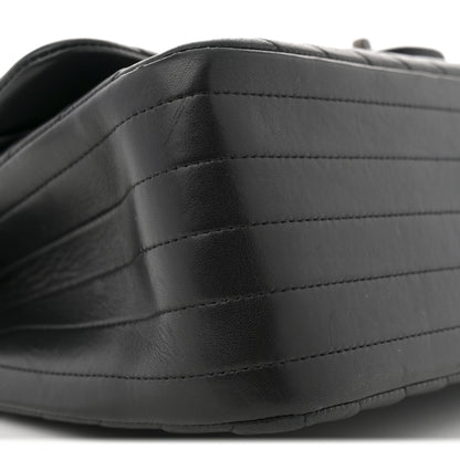 Chanel Lambskin Chevron Quilted Jumbo Double Flap So Black 8 of 9