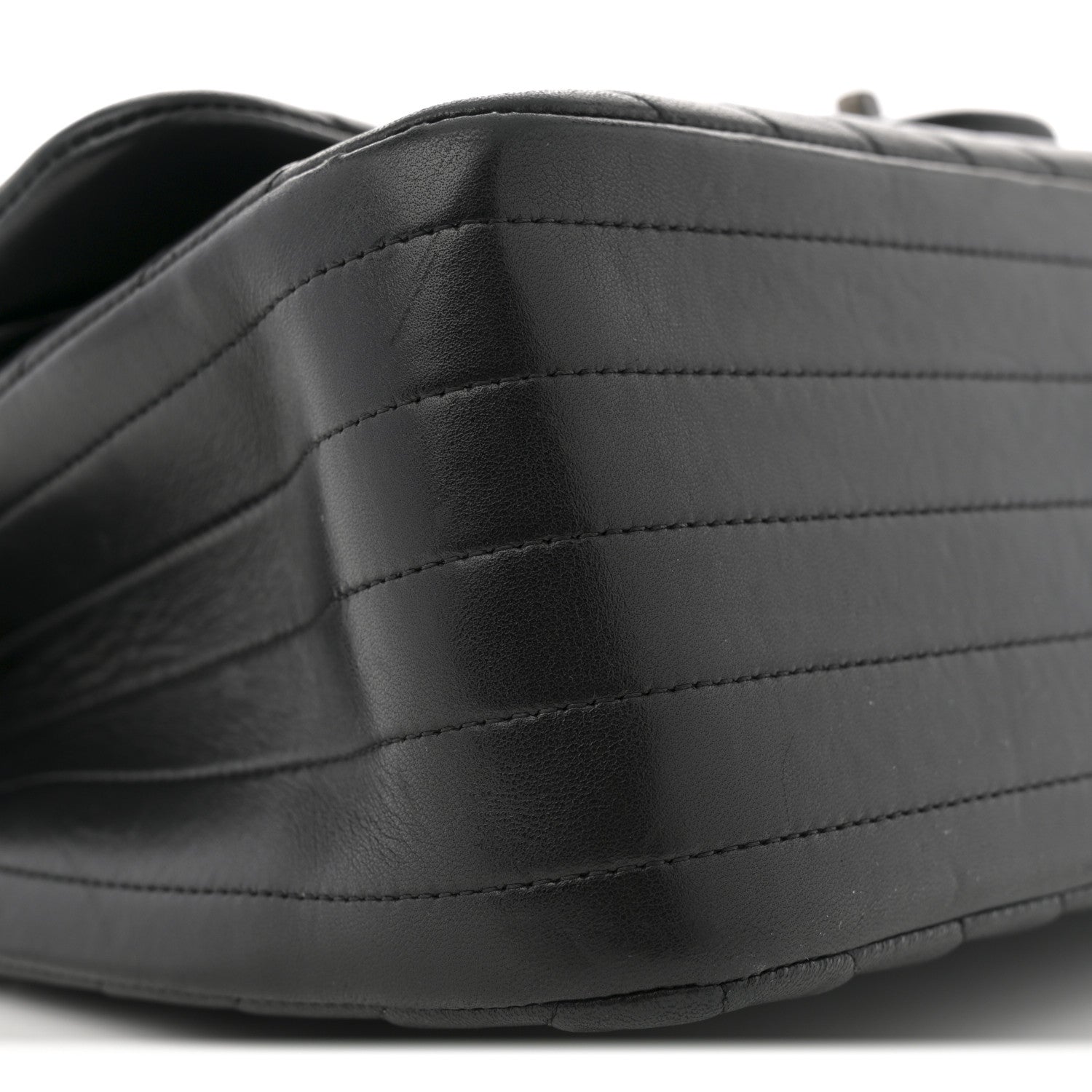 Chanel Lambskin Chevron Quilted Jumbo Double Flap So Black So Black 8 of 9