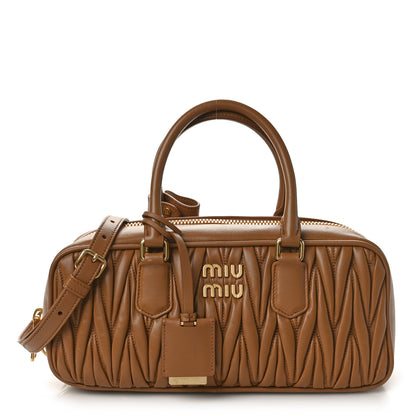 Miu Miu Nappa Matelasse Large Arcadie Top Handle Bag Caramel 1 of 8