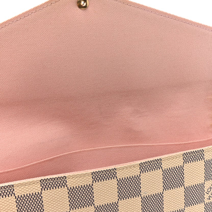 Louis Vuitton Damier Azur Pochette Felicie Chain Wallet Rose Ballerine 13 of 21