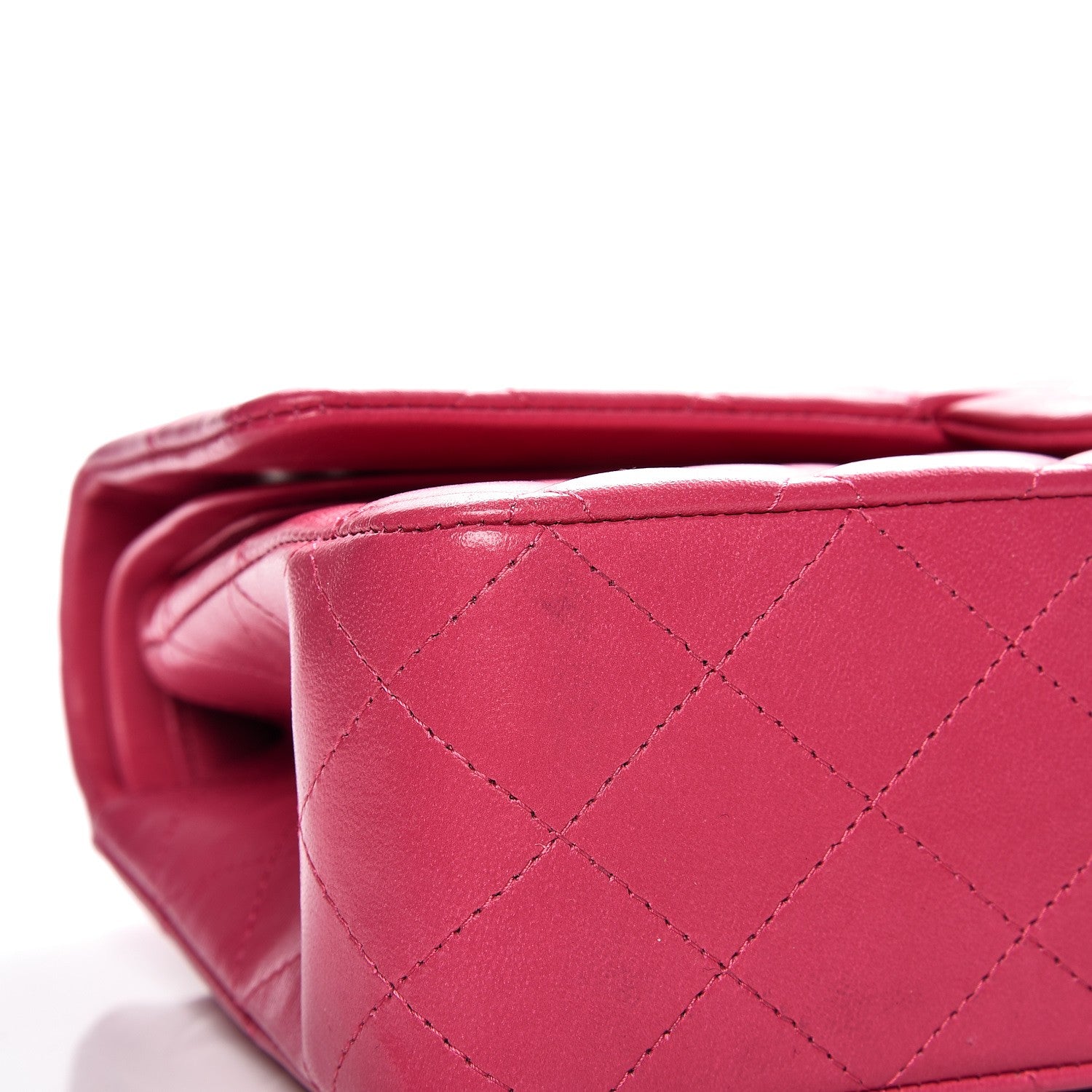 Chanel Lambskin Quilted Medium Double Flap Dark Pink 8 of 12