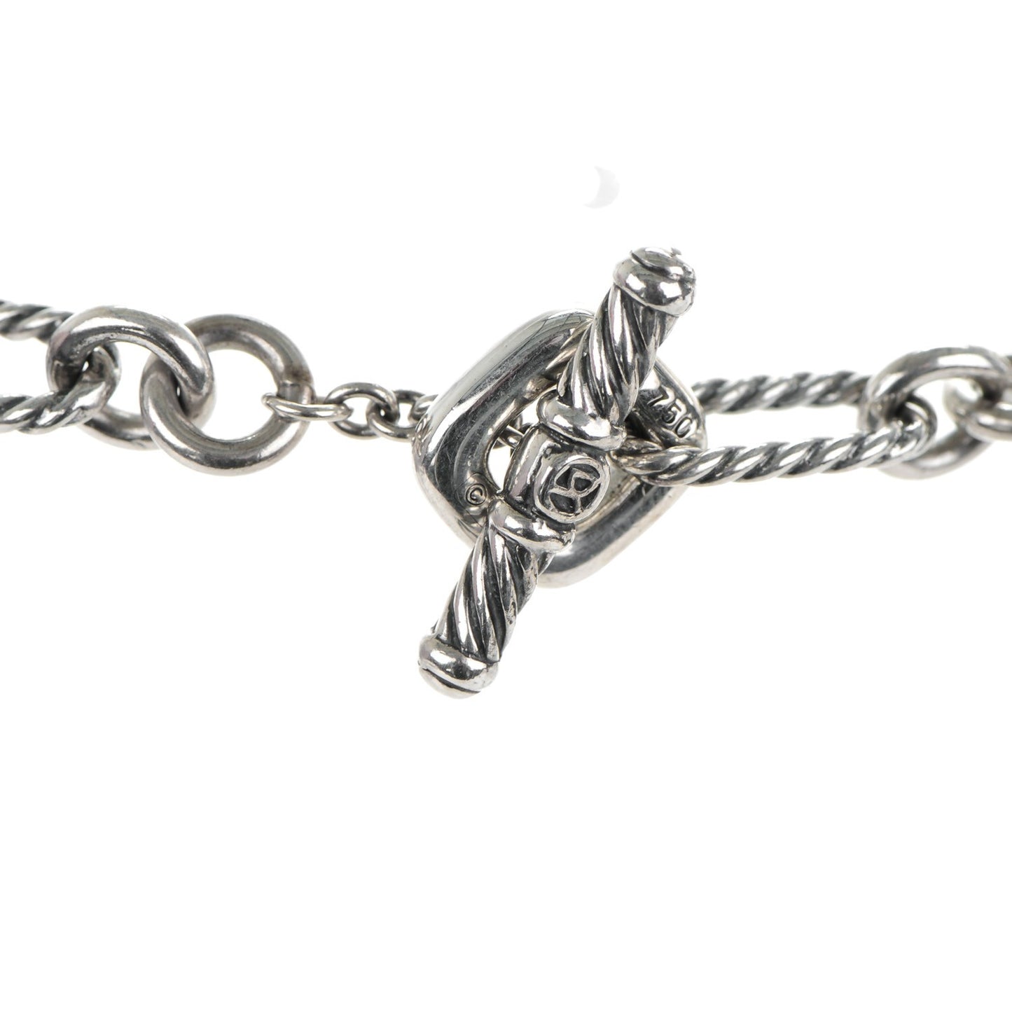 Sterling Silver 18K Yellow Gold Cable Heart Figaro Necklace