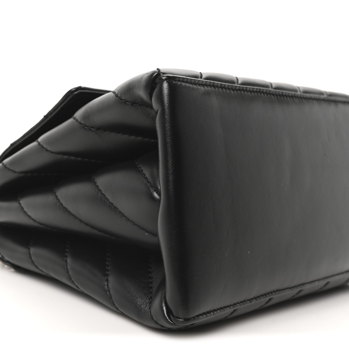 Calfskin Diagonal Quilted Jackhammer 24 Shoulder Bag Black