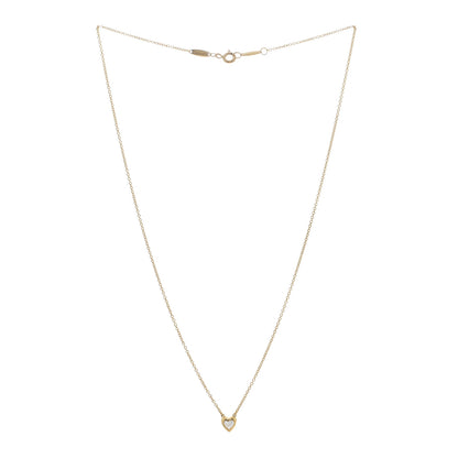 Tiffany 18K Yellow Gold Diamond .17ct Elsa Peretti Diamonds by the Yard Heart Pendant Necklace 3 of 4
