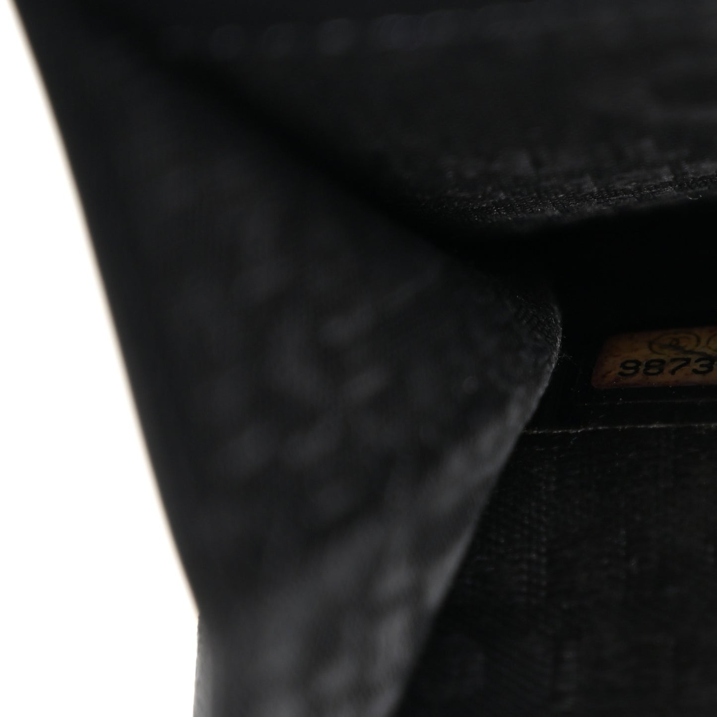 Calfskin Lucky Symbols Compact French Flap Wallet Black