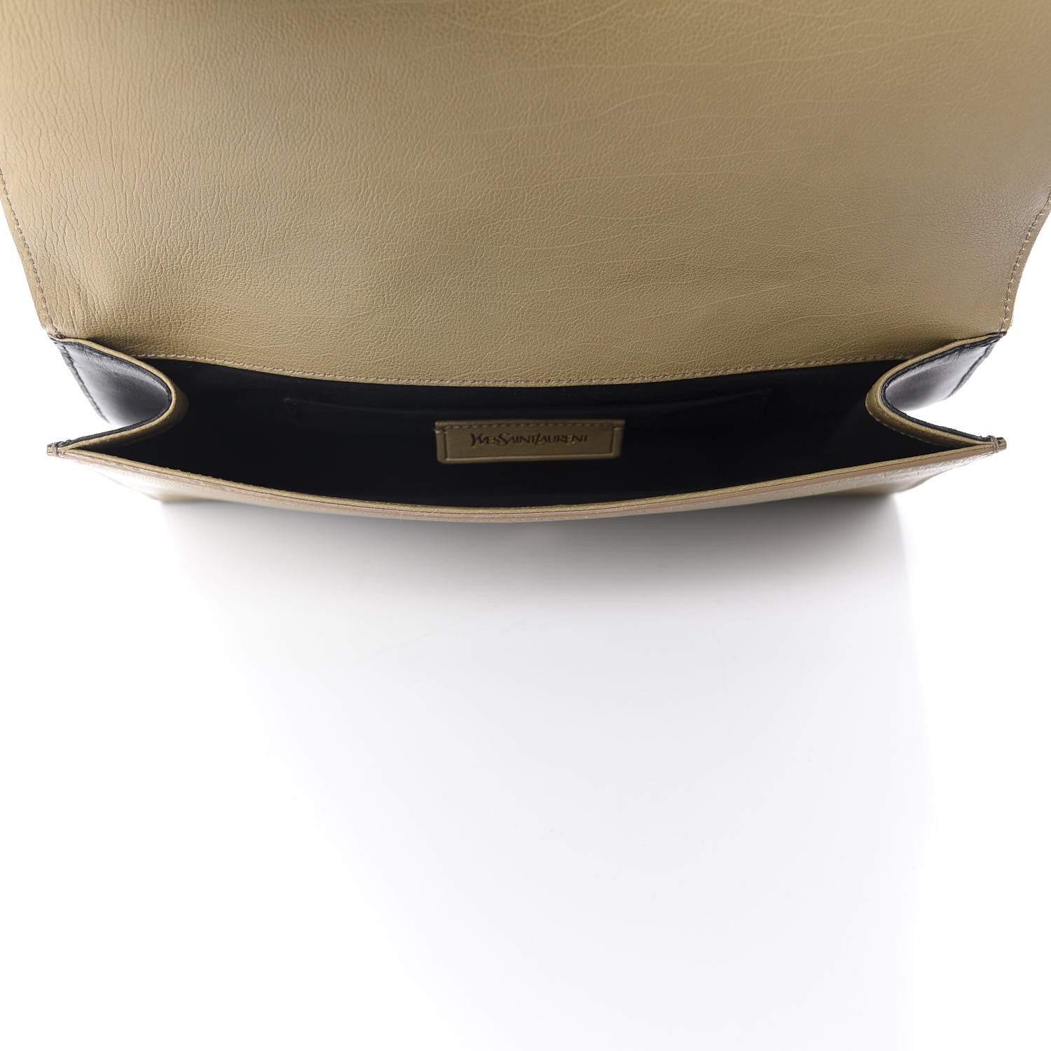 Saint Laurent Snakeskin Calfskin Y Ligne Clutch Black Olive 5 of 11