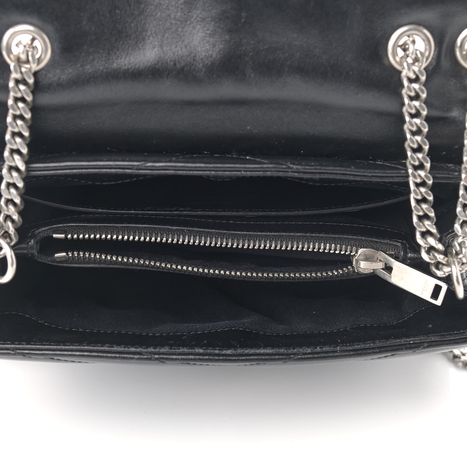 Saint Laurent Calfskin Y Quilted Monogram Small Loulou Chain Satchel Black 5 of 10