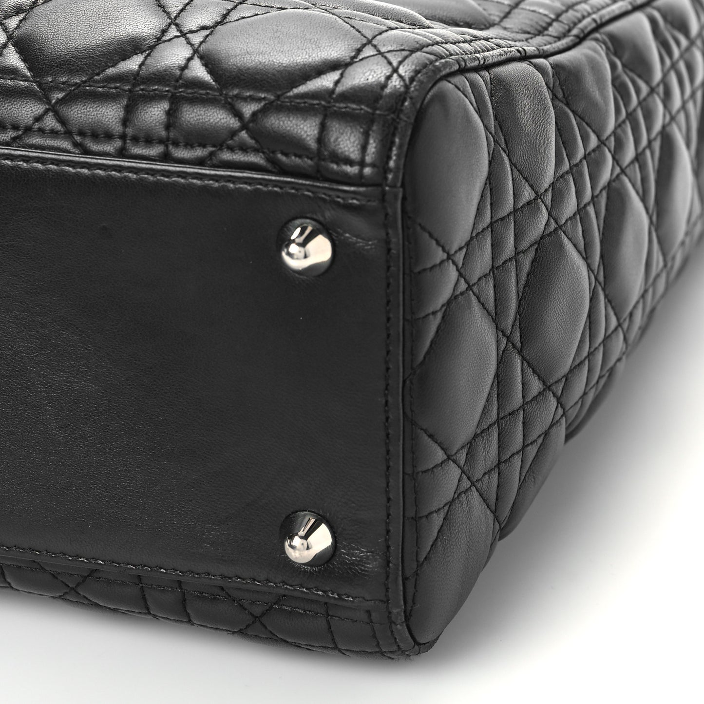Lambskin Cannage Large Lady Dior Black