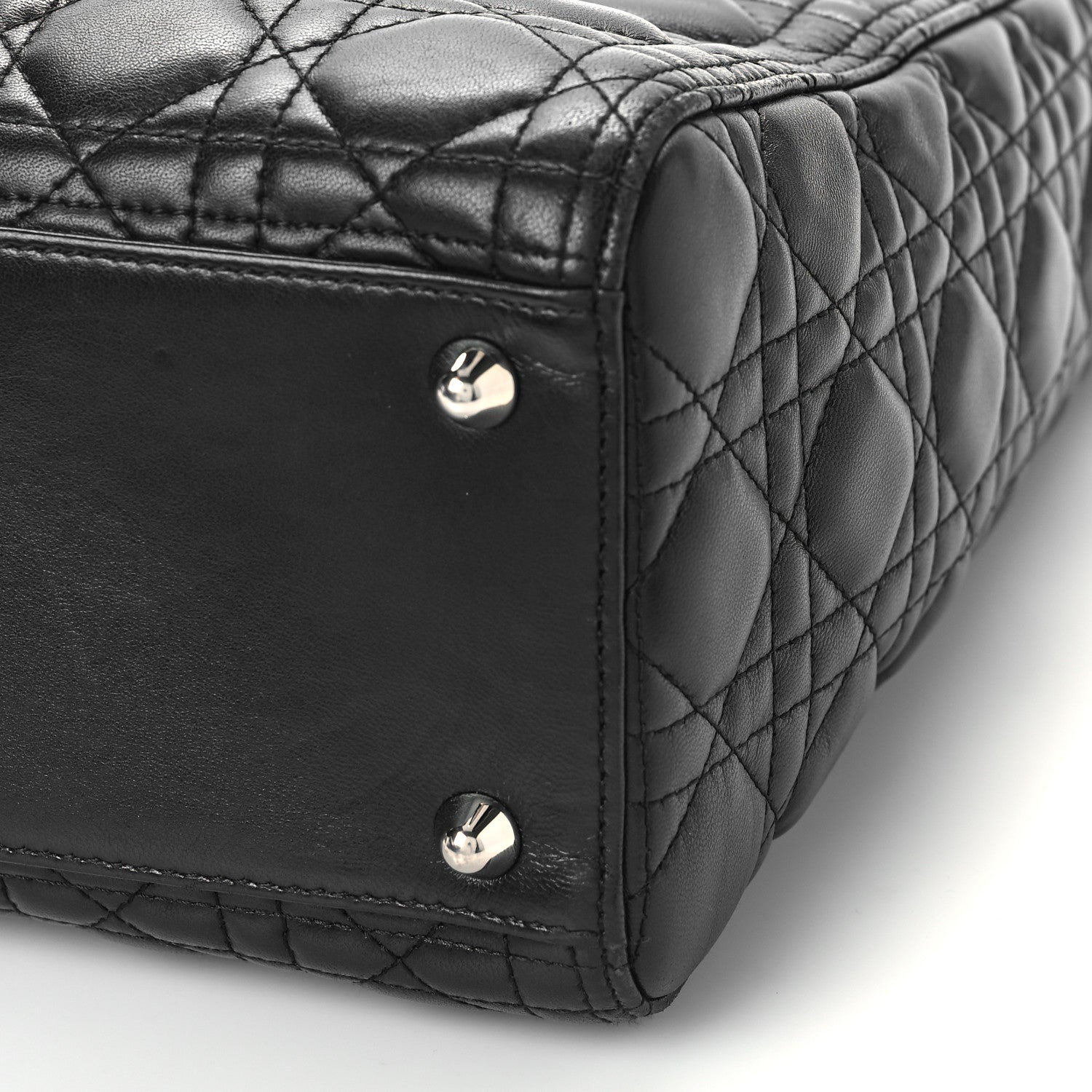 Christian Dior Lambskin Cannage Large Lady Dior Black 7 of 9