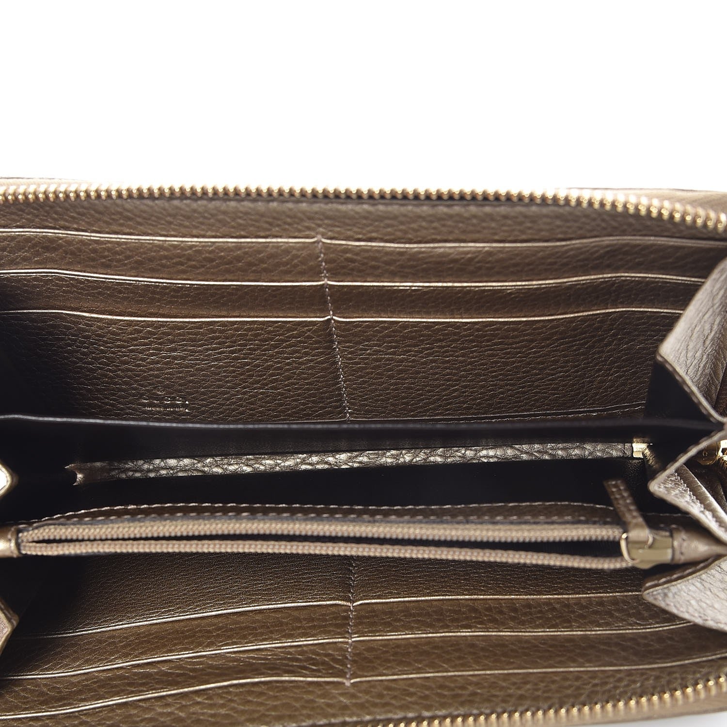 Gucci Monogram Bamboo Tassel Zip Around Wallet Gold 5 of 9