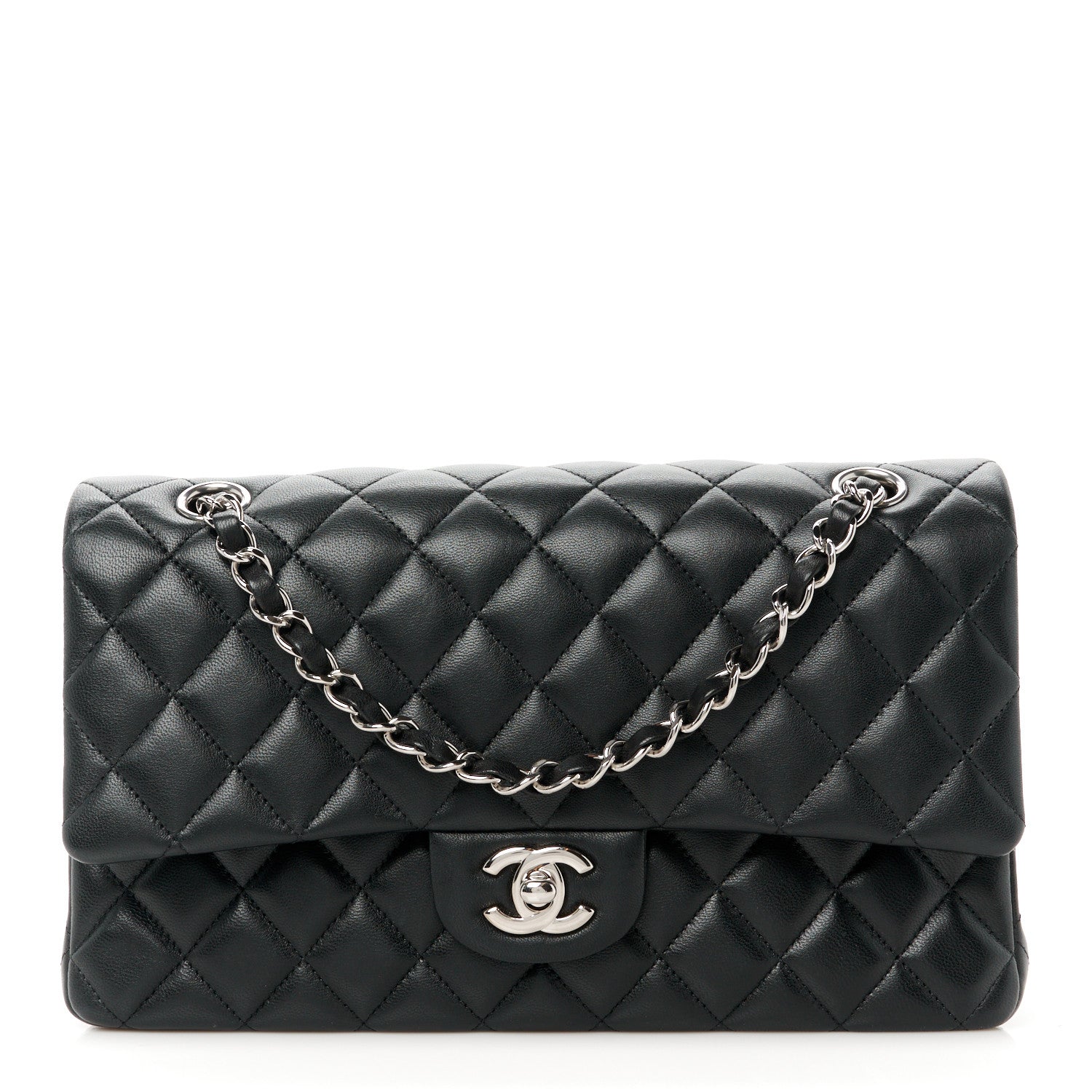 Chanel Lambskin Quilted Medium Double Flap Black 1 of 11