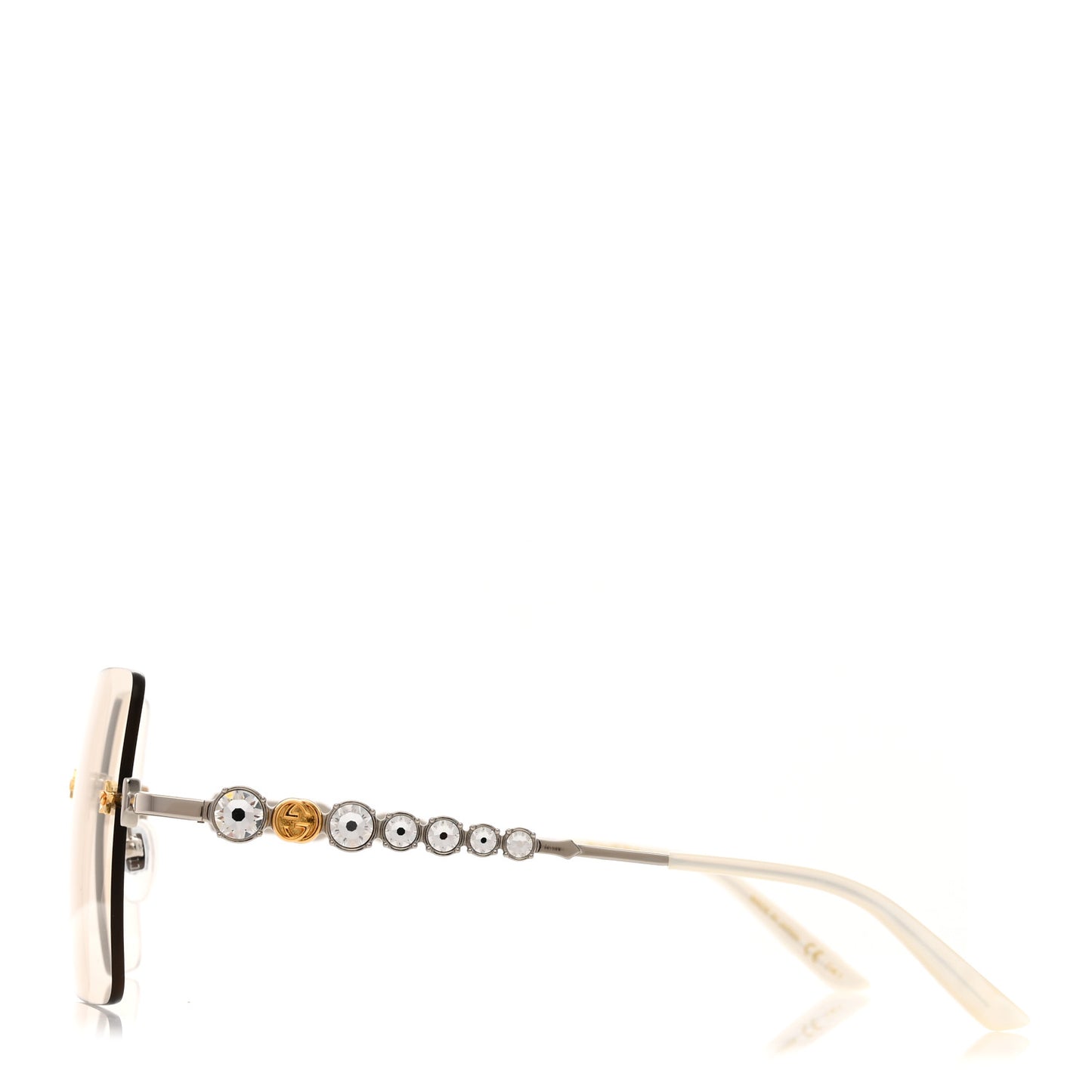 Crystal Metal Sunglasses GG0644S Gold Silver