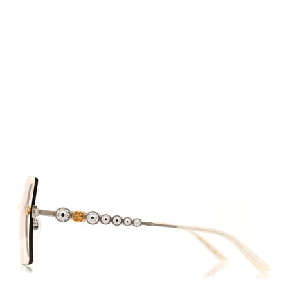 Gucci Crystal Metal Sunglasses GG0644S Gold Silver 3 of 8