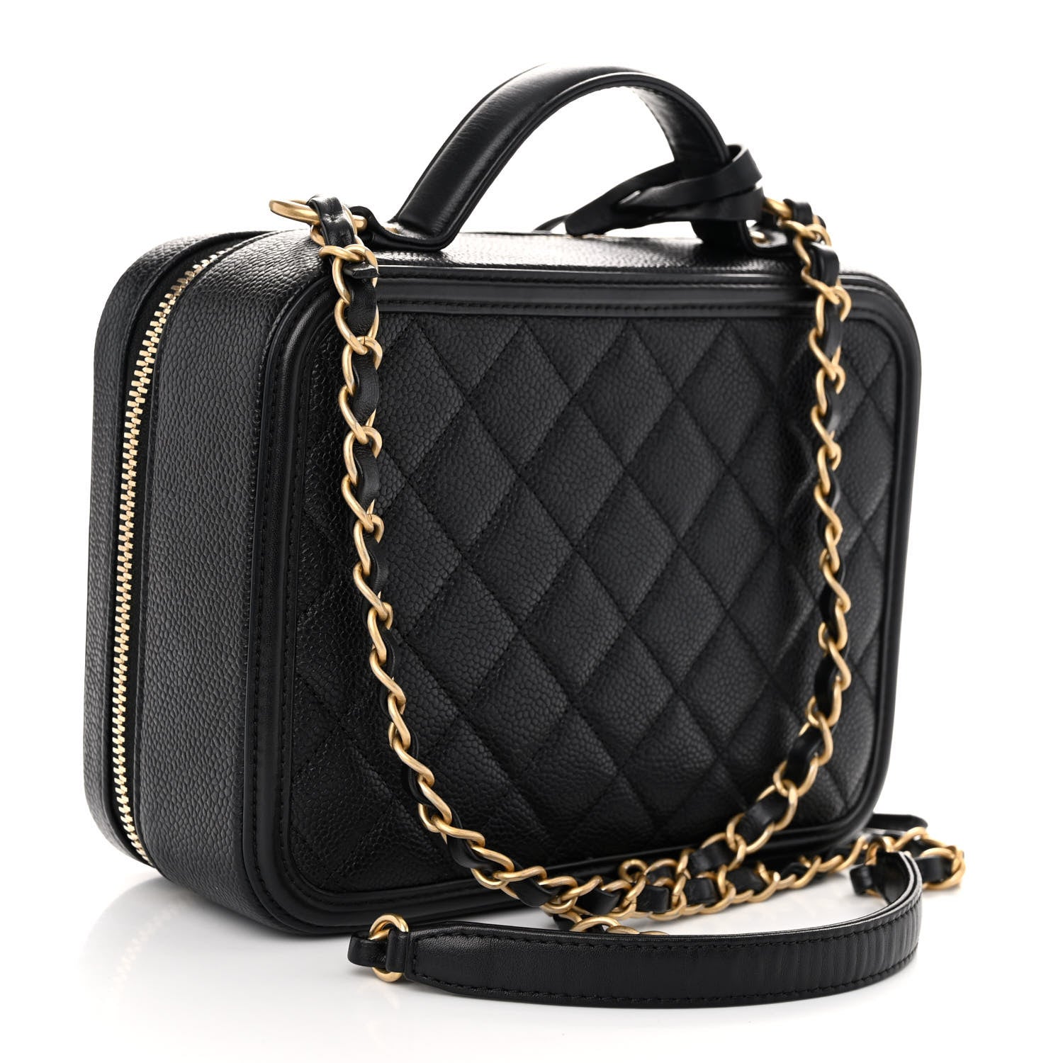 Chanel Caviar Quilted Medium CC Filigree Vanity Case Black 3 of 10