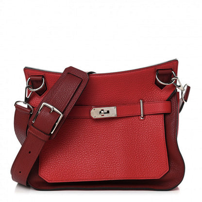 Hermes Taurillon Clemence Bi-Color Jypsiere 31 Rouge Casaque Rouge H 1 of 11