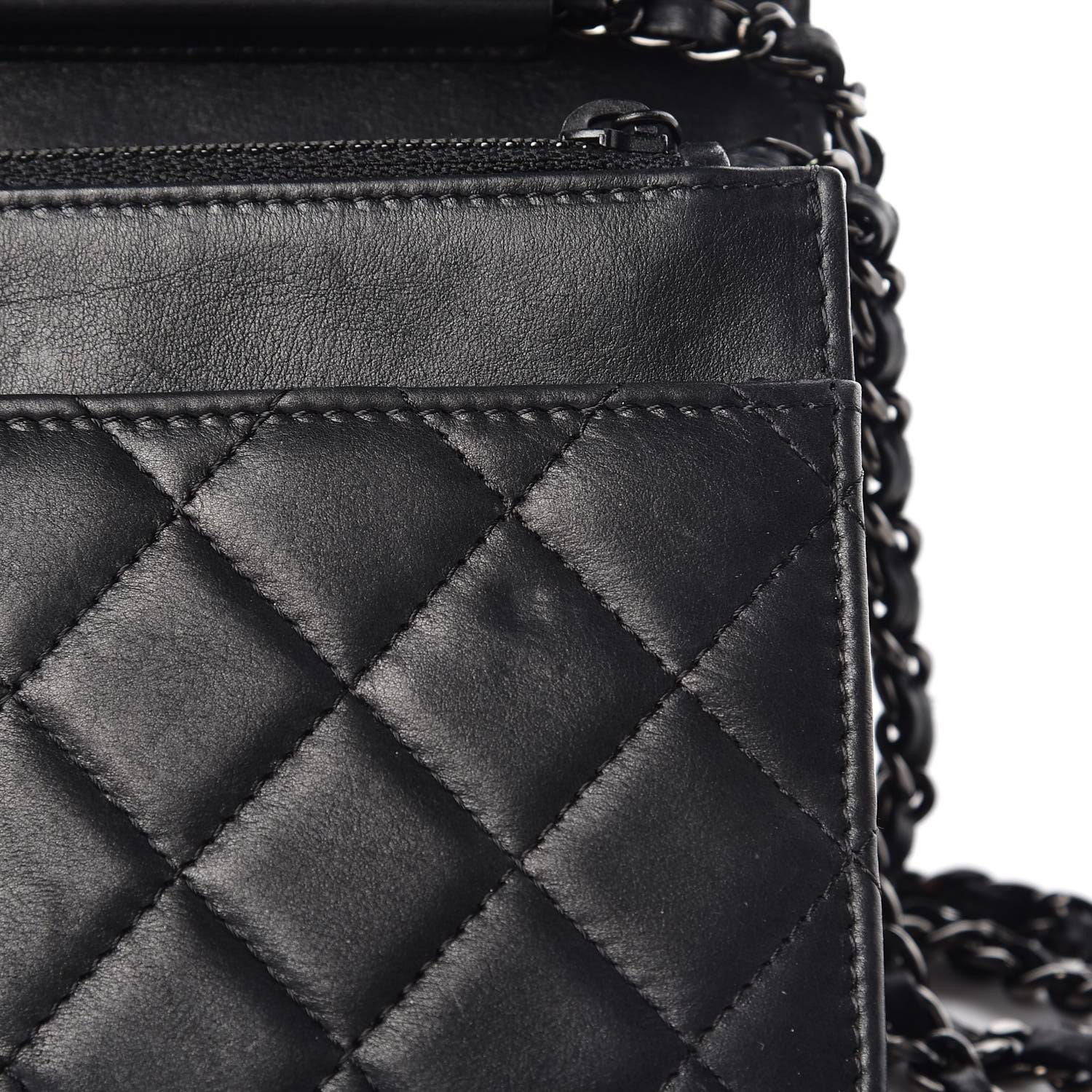 Chanel Lambskin Quilted Boy Wallet On Chain WOC Black 13 of 18