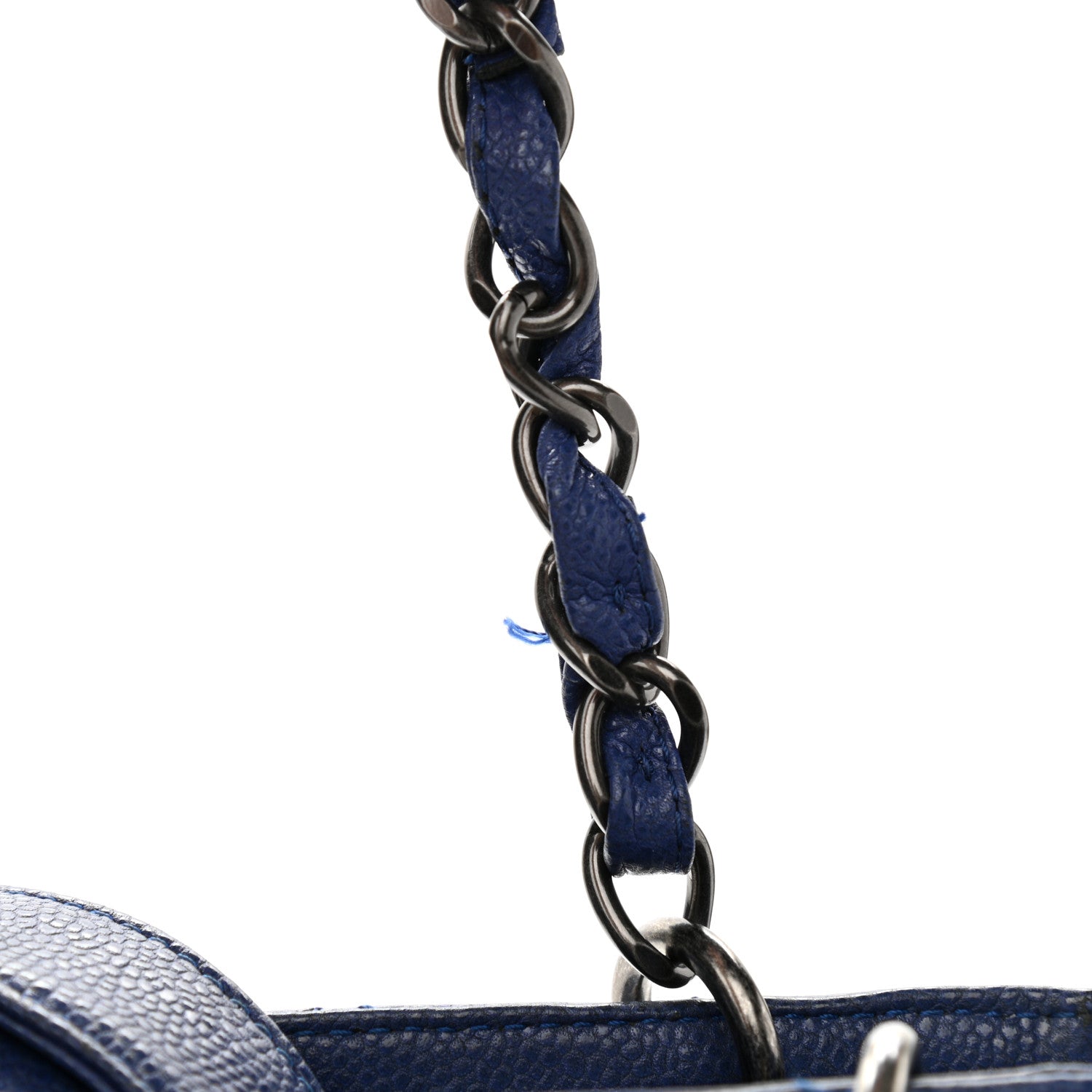 Chanel Caviar Quilted Petit Shopping Tote PST Blue 11 of 12