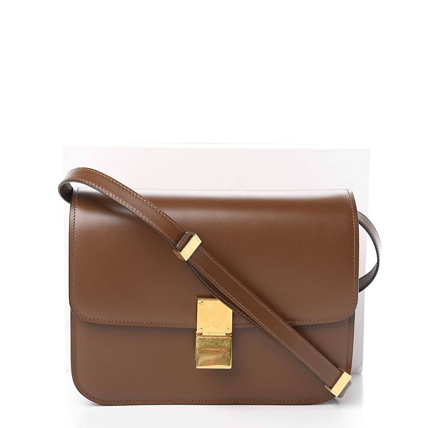 Celine Box Calfskin Medium Classic Box Flap Bag Camel 11 of 11