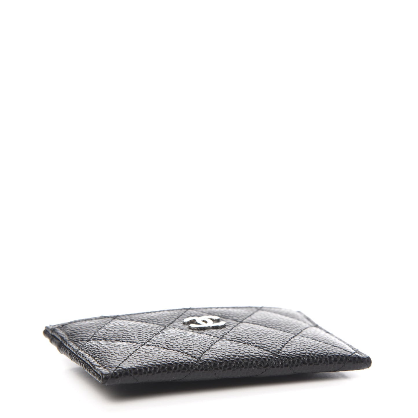 Caviar Quilted Card Holder Black