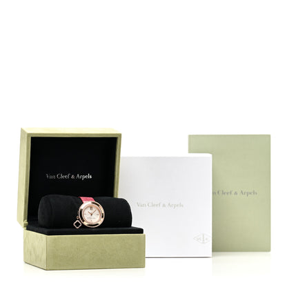 Van Cleef & Arpels 18K Rose Gold Alligator Diamond Bezel 32mm Charms Quartz Watch 6 of 6