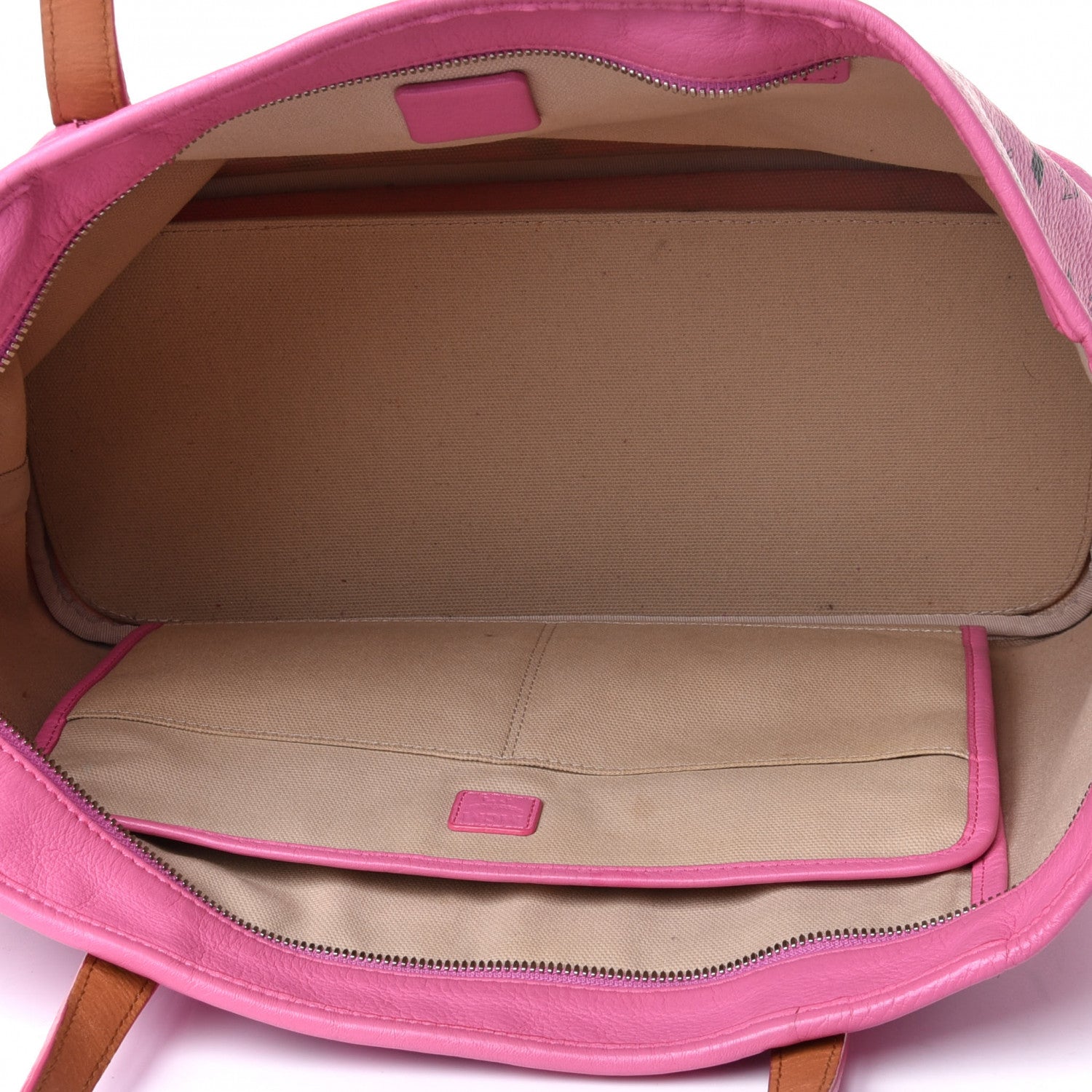 MCM Visetos Medium Shopper Tote Pink 4 of 4