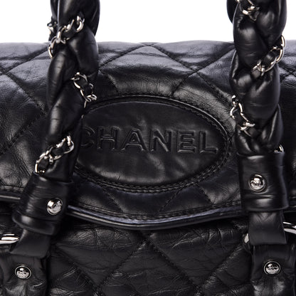 Chanel Distressed Lambskin Lady Braid Flap Tote Black 10 of 10