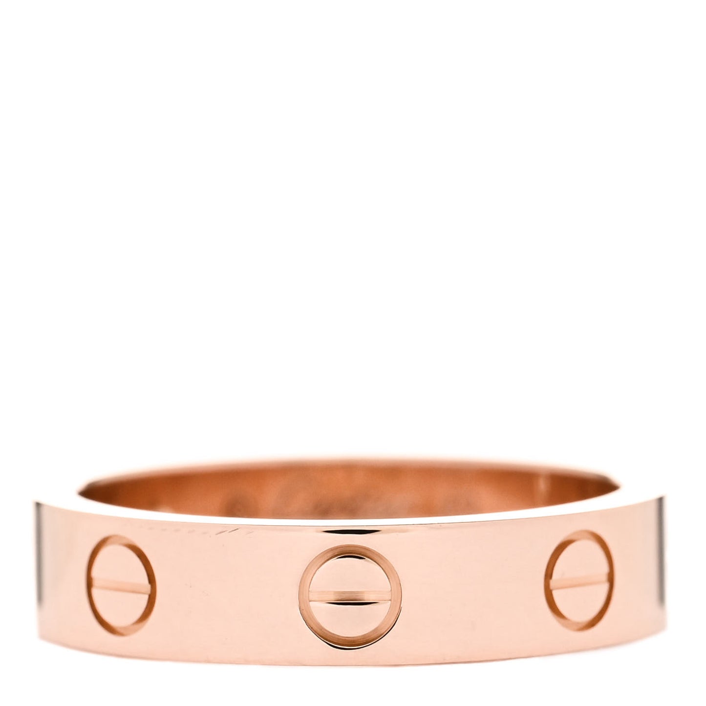 18K Pink Gold Diamond 4mm LOVE Wedding Band Ring 49 4.75