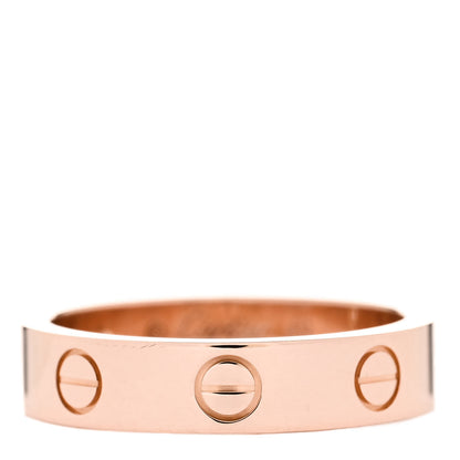 Cartier 18K Pink Gold Diamond 4mm LOVE Wedding Band Ring 49 4.75 3 of 5