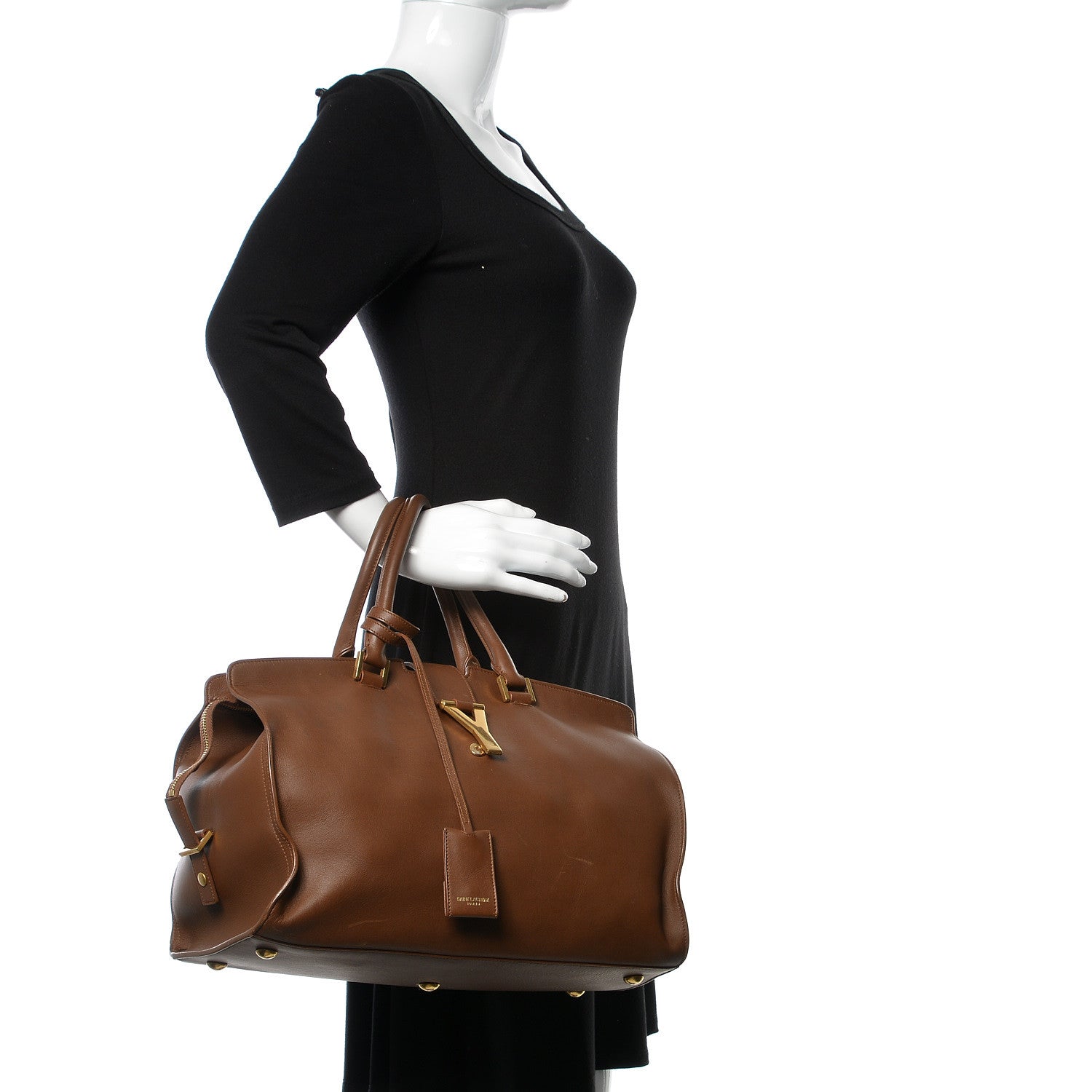 Saint Laurent Calfskin Medium Classic Y Cabas Brown 2 of 17