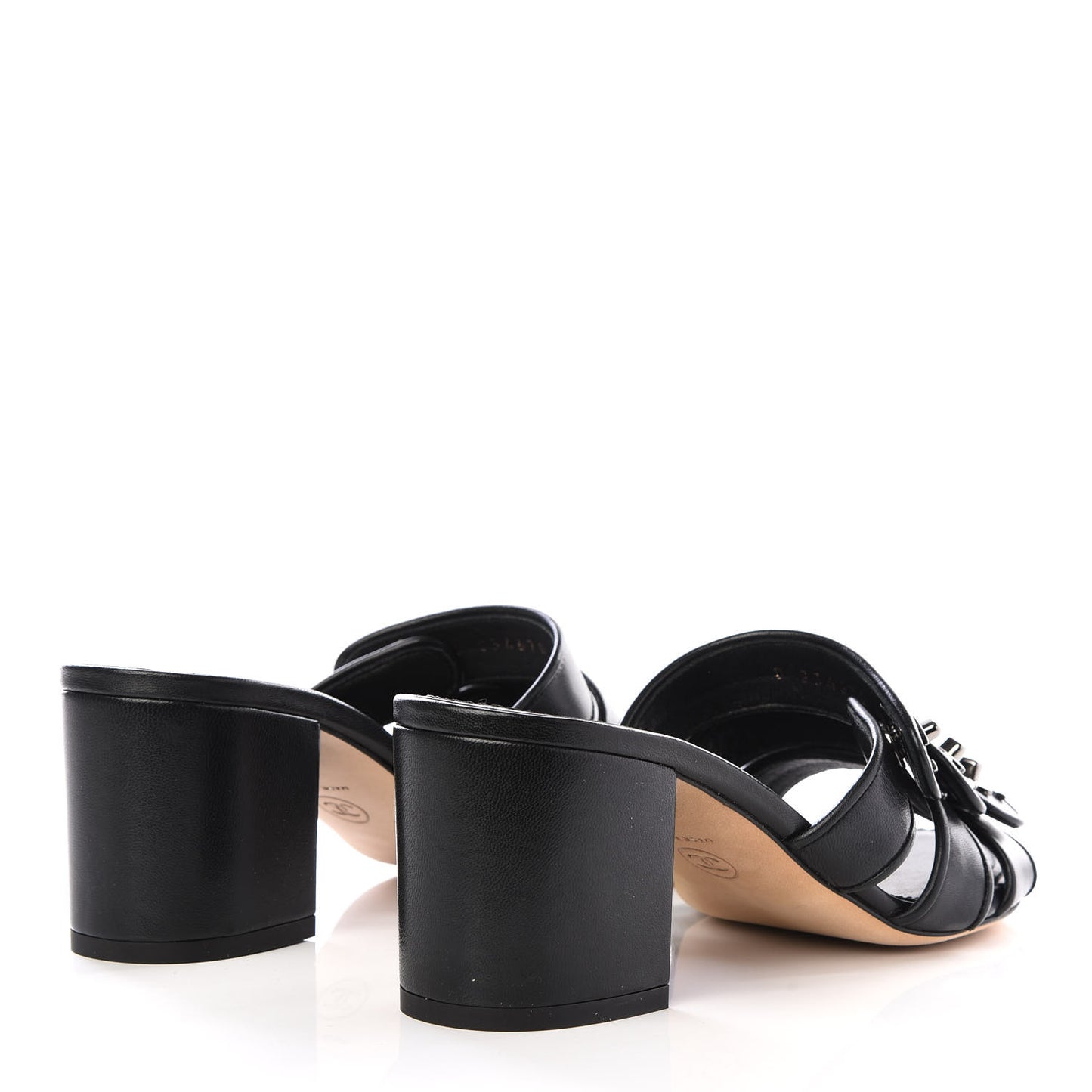Lambskin CC Turnlock Sandals 36 Black